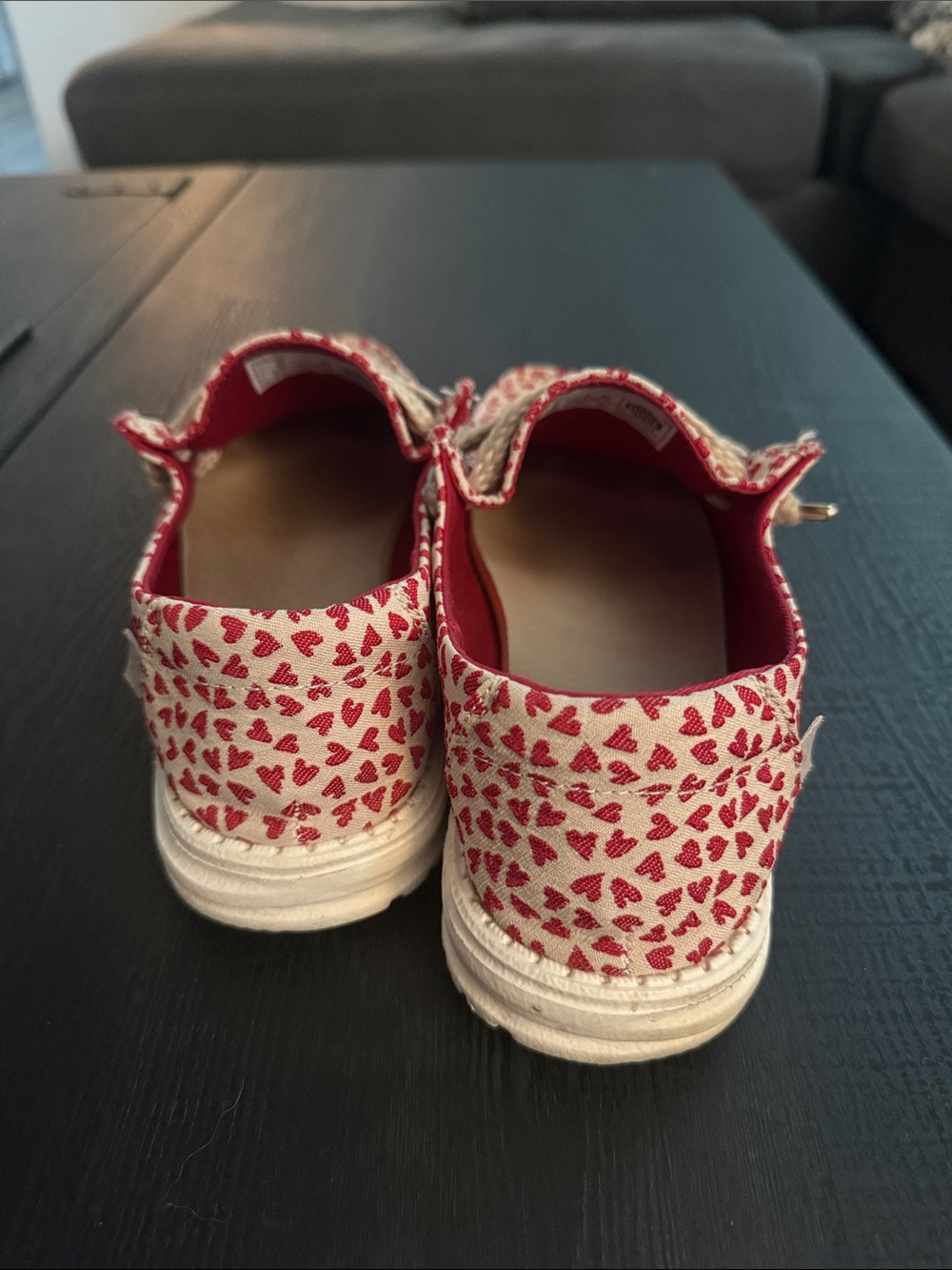 Hey Dude Wendy Love Heart-Print Canvas Slip-Ons - Picture 2 of 5